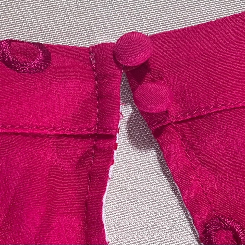 Anthropologie Greenbrier Embroidered Summer Romper Magenta Hot Pink Small *Flaw* - Picture 8 of 13